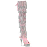 Pleaser Bejeweled 3017Hg Rsf Baby Pink Holo Platform Shoes